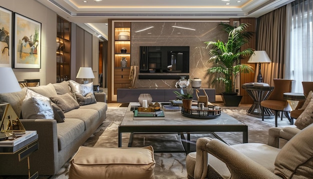 Beautiful decorated modern drawing room