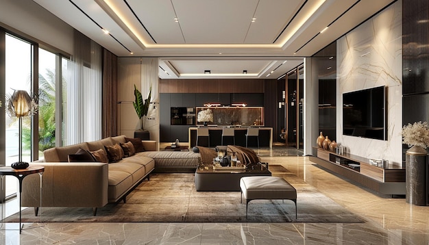 Beautiful decorated modern drawing room