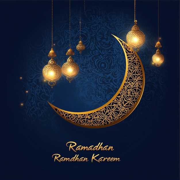 Photo beautiful decorative moon ramadan kareem background