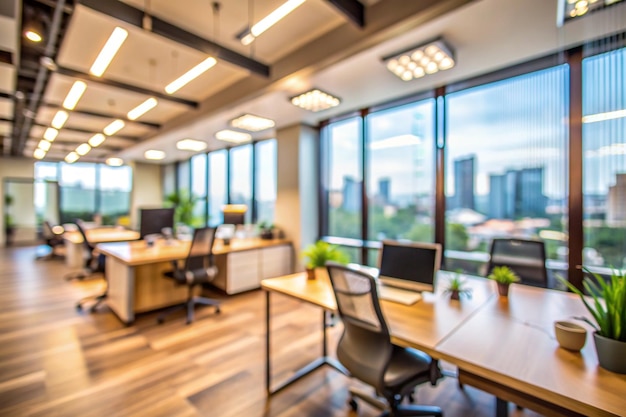 Beautiful defocused office background office interior panoramic background