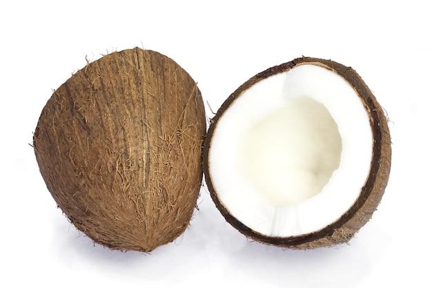 Beautiful delicious coconut on a white background