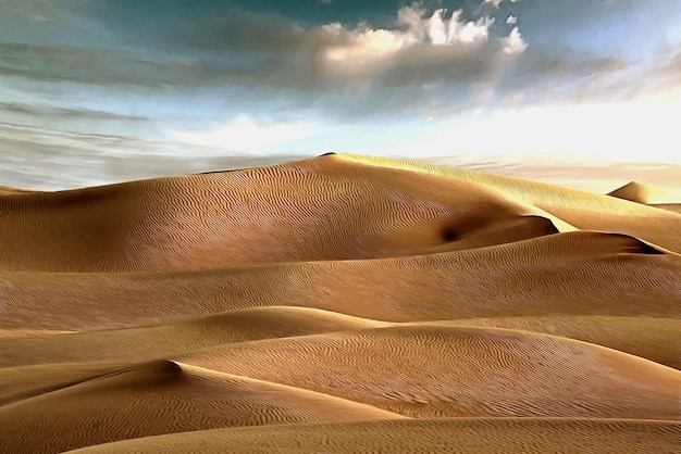 Beautiful desert landscape with dunes