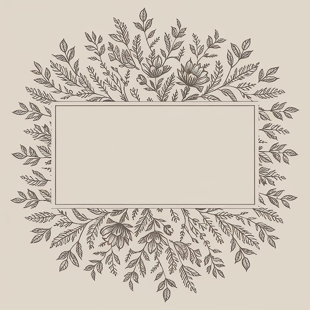 Photo a beautiful design illustration featuring a floral frame pattern