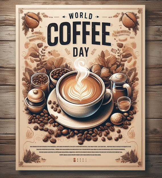 Photo a beautiful design is for happy coffee day