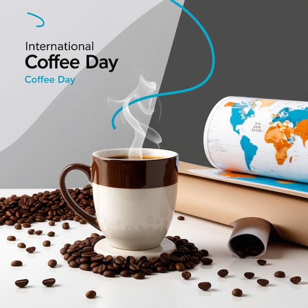 Photo a beautiful design is for happy international coffee day