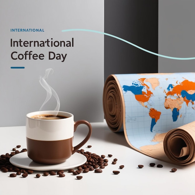 Photo a beautiful design is for happy international coffee day