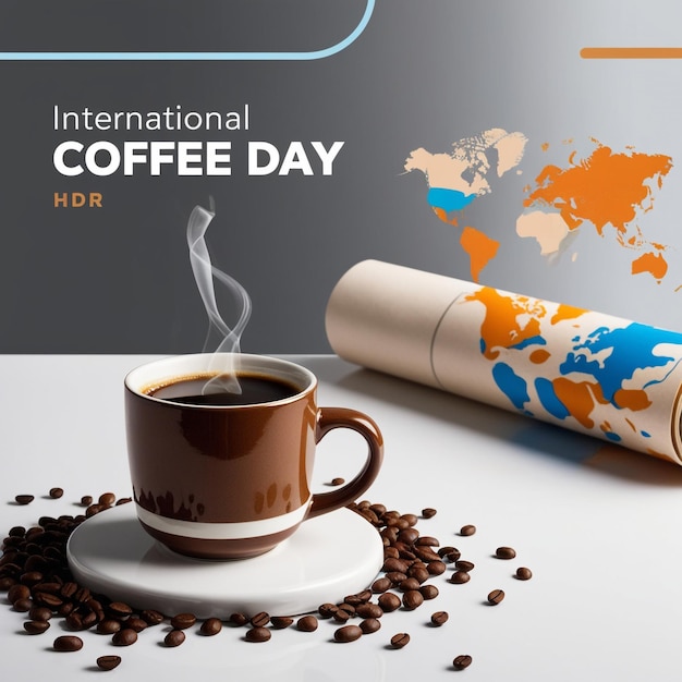 Photo a beautiful design is for happy international coffee day