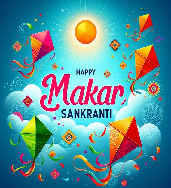 Photo a beautiful design is for happy makar sankarnti