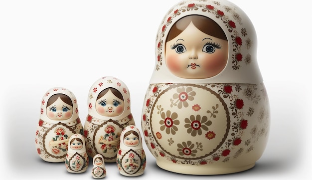 Beautiful designed doll souvenirs matryoshka wooden image ai generated art