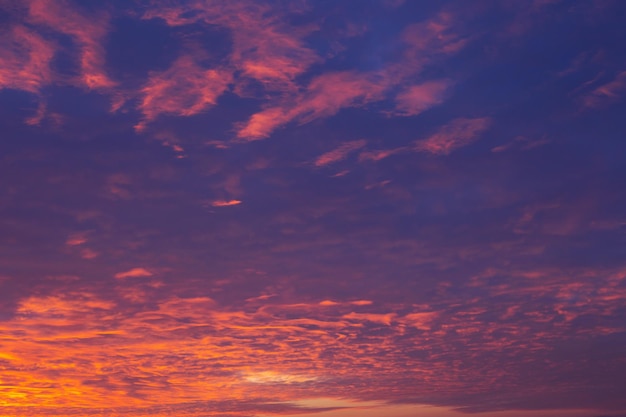 Beautiful dramatic sky with clouds at sunset