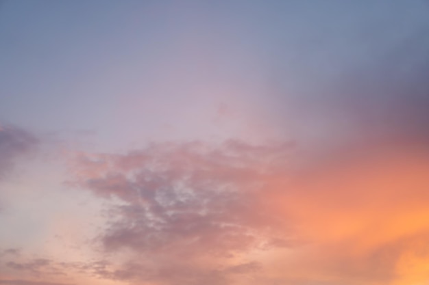 Beautiful dramtic cloudy sky sunset background under sea water With yellow red colors