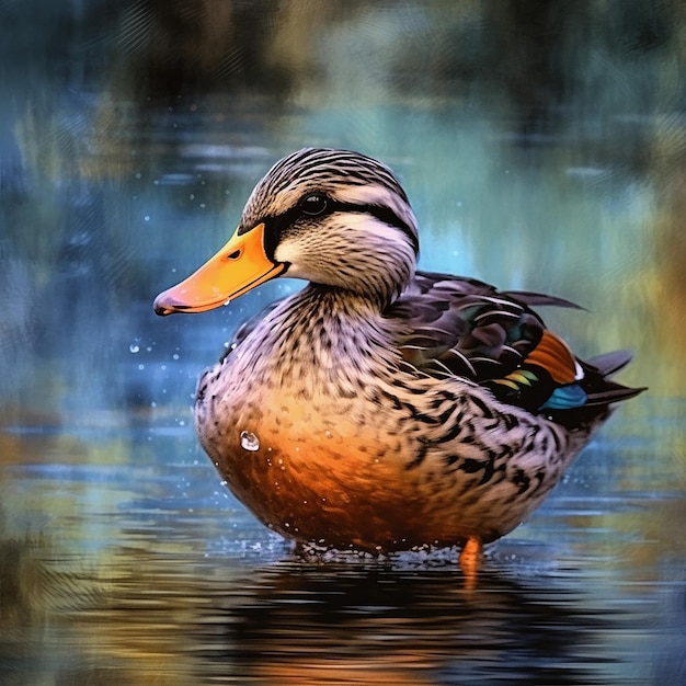 beautiful duck in water