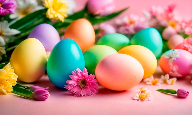 Beautiful Easter eggs for the holiday Selective focus