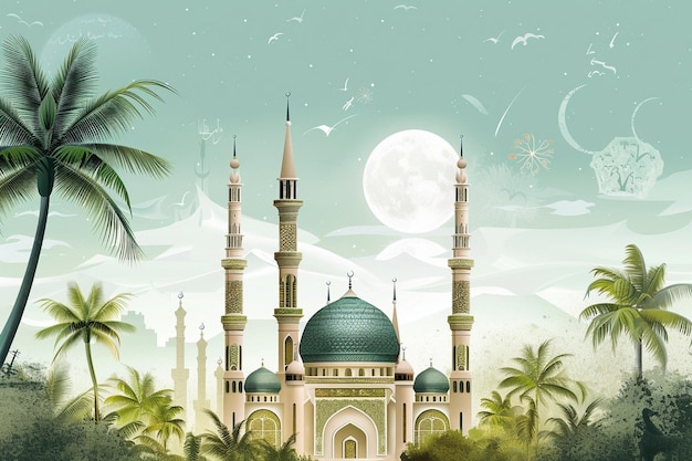 Beautiful eid al adha mubarak religious background