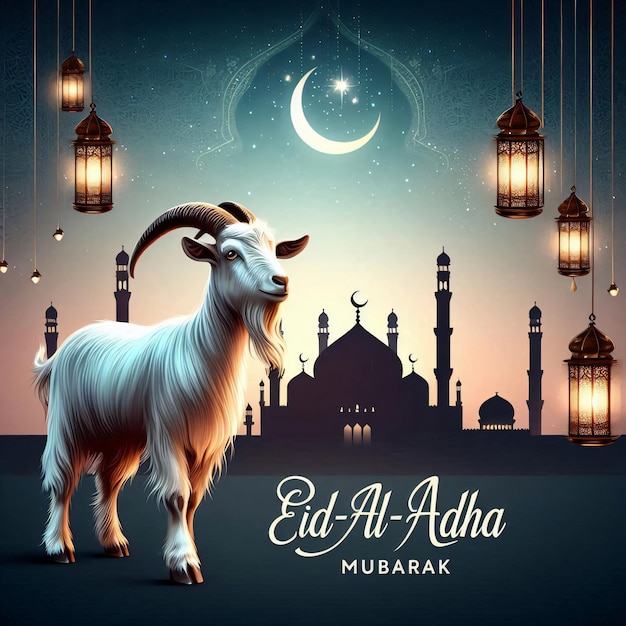 beautiful and elegant Eid ul adha mubarak islamic festival celebration social media banner design