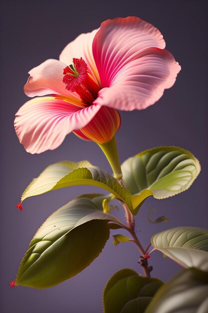 beautiful and elegant flower with green leaves