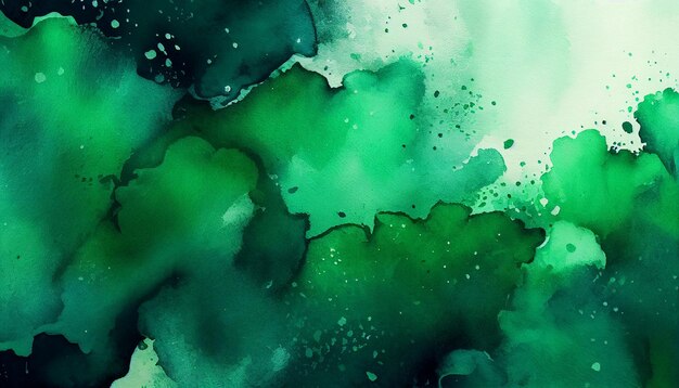 Beautiful elegant green watercolor texture background Generative AI