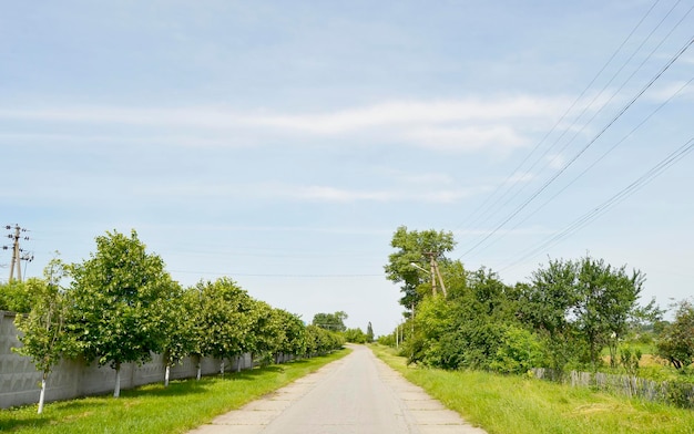 Beautiful empty asphalt road in countryside on colored background Photography consisting of new empty asphalt road passing through countryside Empty asphalt road for speed car in foliage countryside