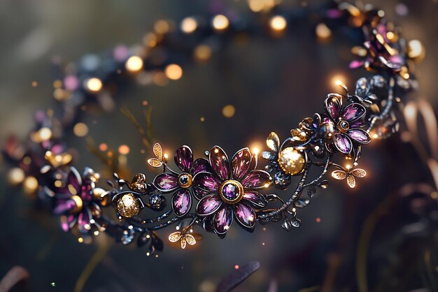 Photo beautiful enchanted bracelet adorned with tiny floating charms