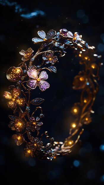 Photo beautiful enchanted bracelet adorned with tiny floating charms