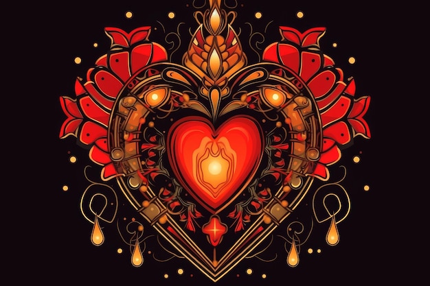 Photo beautiful esoteric heart with spiritual love generative ai