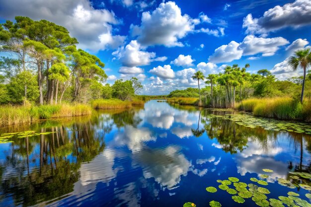 Photo beautiful everglades scenic landscape in everglades national forest florida