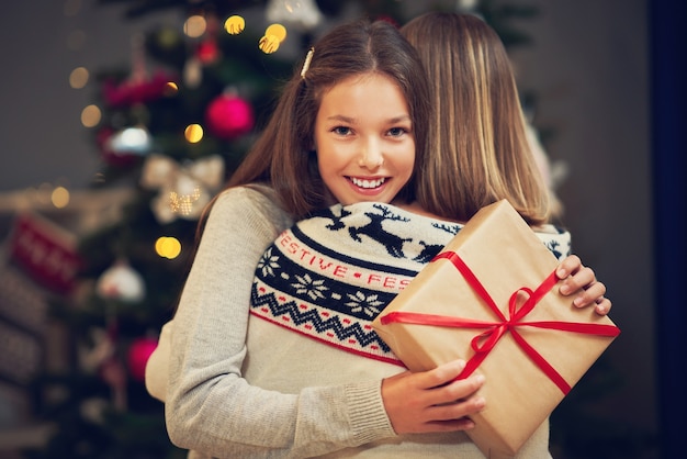 beautiful family spending Christmas at home