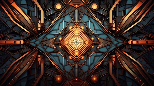 Beautiful fancy intricate futuristic geometric