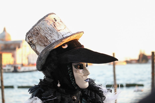 Beautiful and fantastic masks and costumes of elegant and magnificent designs at the Venice Carnival