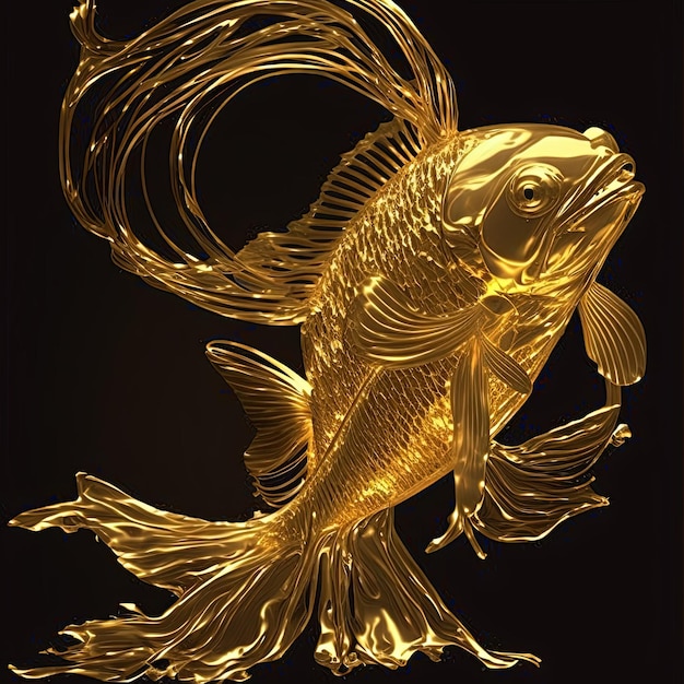 Beautiful fantasy gold fish a symbol of good luck