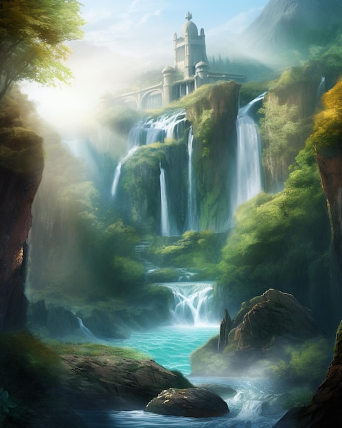 Beautiful Fantasy Landscape Ai generative