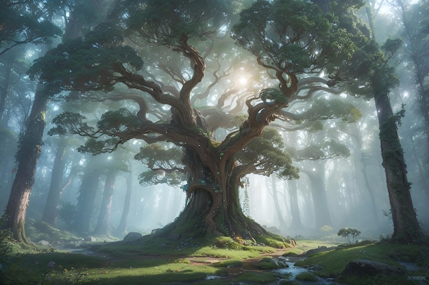 beautiful fantasy mystical tree forest