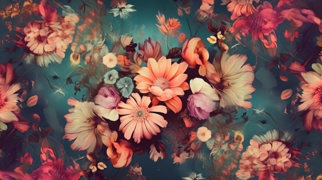 Beautiful fantasy vintage colorful wallpaper