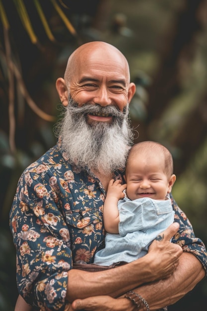 Photo beautiful fathers day photo shoot in adorable and smiling poses wonderful place in nature