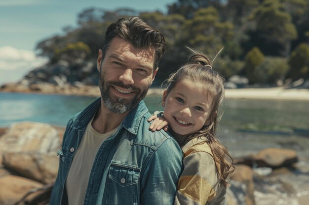 Beautiful Fathers Day Photo Shoot in adorable and Smiling Poses Wonderful Place in Nature