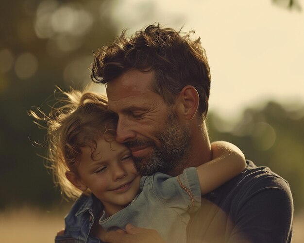 Beautiful Fathers Day Photo Shoot in adorable and Smiling Poses Wonderful Place in Nature