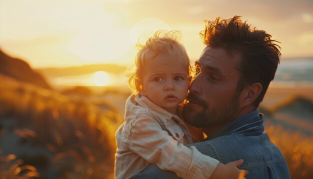 Beautiful Fathers Day Photo Shoot in adorable and Smiling Poses Wonderful Place in Nature