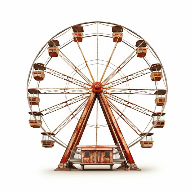 Photo beautiful ferris wheel isolated on white background