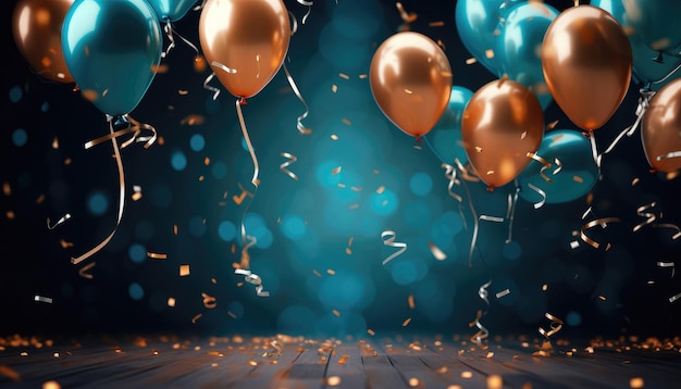 Beautiful Festive Background with Multicolored Balloons Generative AI