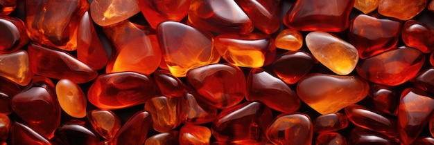 Beautiful Fiery Amber In Macro