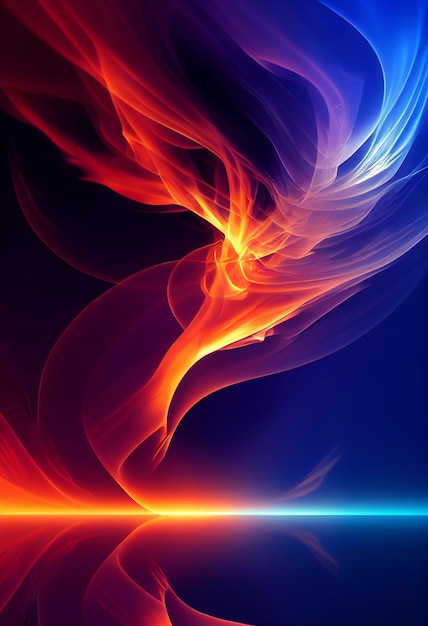 Beautiful fire wallpaper 3D rendering