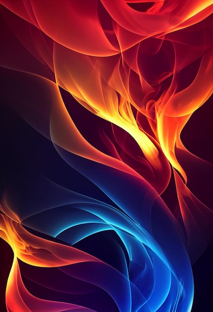 Beautiful fire wallpaper 3D rendering