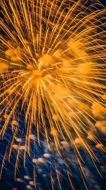 Beautiful firework show with cityscape at night for celebration happy new year Firework display