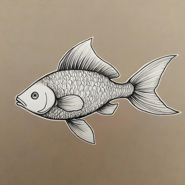 Photo beautiful fish drawing dive into creativity with stunning artwork