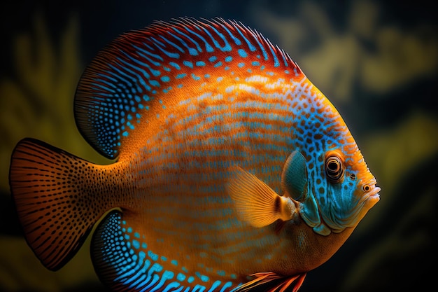 Beautiful fish from the aquariums Symphysodon discus collection