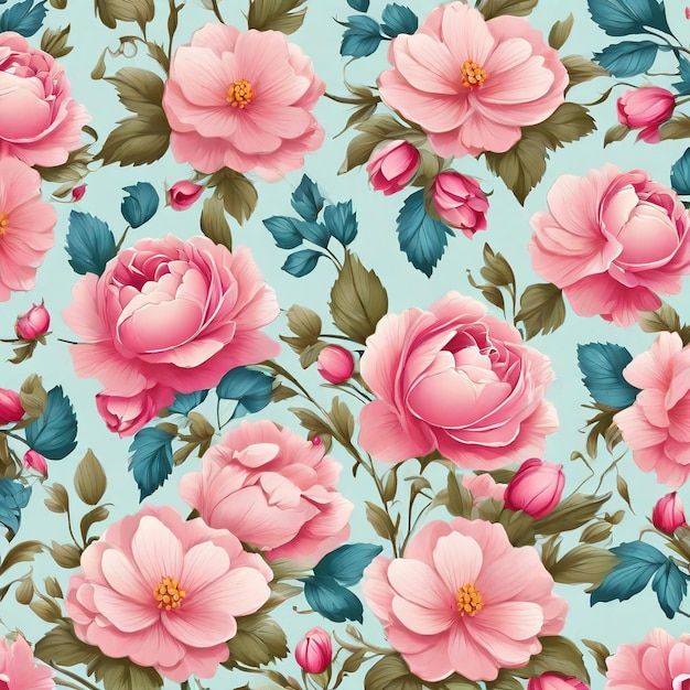 beautiful floral flower seamless pattern background for premium product ai generated