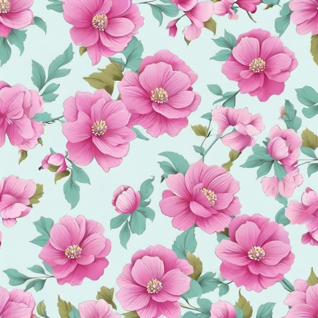 beautiful floral flower seamless pattern background for premium product ai generated