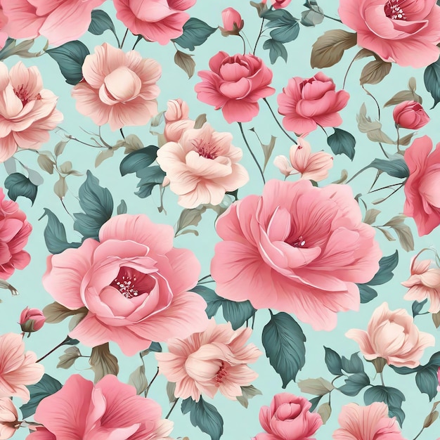 beautiful floral flower seamless pattern background for premium product ai generated