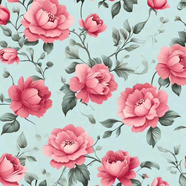 beautiful floral flower seamless pattern background for premium product ai generated