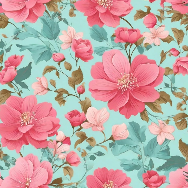 beautiful floral flower seamless pattern background for premium product ai generated